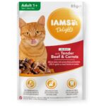 IAMS Delights Adult Beef with carrot in jelly - nourriture humide pour chat - 85g
