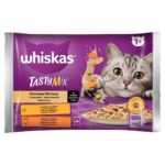 WHISKAS Tasty Mix Chicken and Vegetable, Lamb and Turkey - de croquettes pour chat - 4 x 85g