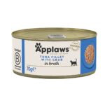 APPLAWS Tuna fillet with crab in broth - nourriture humide pour chat - 70g