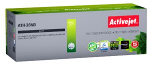 Activejet BIO Toner ATH-36NB pour imprimantes HP, Canon, Remplacement HP 36A CB436A, Canon CRG-713; Suprême; 2000 pages; noir.