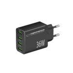 Esperanza EZC107K chargeur secteur 36W Noir