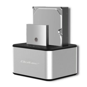 Qoltec 50316 2x station d'accueil HDD / SSD | 2.5 "/3.5" SATA | USB 3.0 | Clonage