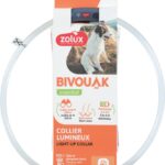 ZOLUX Bivouak LED Silicone transparent rouge - collier pour chien - 30-60 cm