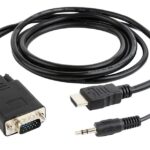 Gembird A-HDMI-VGA-03-6 câble vidéo et adaptateur 1,8 m HDMI Type A (Standard) VGA (D-Sub) + 3,5 mm Noir