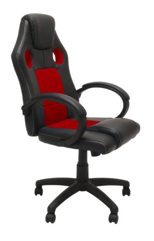 Topeshop FOTEL ENZO CZER-CZAR chaise et fauteuil de bureau Siège rembourré Dossier rembourré
