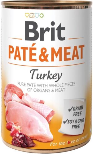 BRIT Paté & Meat avec de la dinde - nourriture humide pour chien - 400g