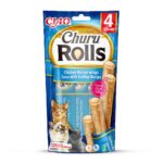 INABA Churu Rolls Chicken recipe wraps Tuna with scallop recipe - Friandise pour chat - 4x10 g