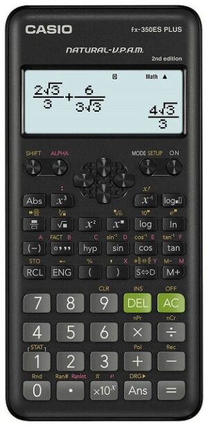 CALCULATRICE SCIENTIFIQUE CASIO FX-350ESPLUS-2 NOIRE, AFFICHAGE 12 CHIFFRES