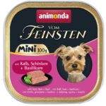ANIMONDA Vom Feinsten Adult Mini Veal, ham and basil - aliments humides pour chiens - 100g