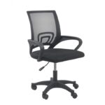 Topeshop FOTEL MORIS CZERŃ chaise et fauteuil de bureau Siège rembourré Dossier grillagé