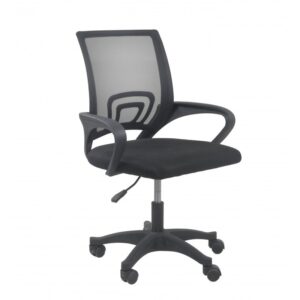 Topeshop FOTEL MORIS CZERŃ chaise et fauteuil de bureau Siège rembourré Dossier grillagé