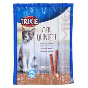 Snacks Premio Sticks-agneau et dinde-nourriture sèche pour chat-5x5g