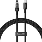 Baseus Gem Câble de charge rapide USB-C vers iP 1 m 20 W Noir