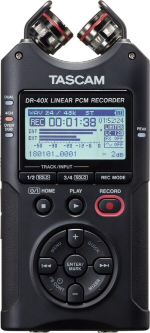 Tascam DR-40X - enregistreur numérique portable avec interface USB, 2 x enregistrement stéréo