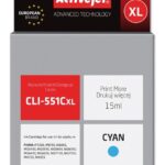 Activejet Encre ACC-551CN (remplacement Canon CLI-551C ; Suprême ; 15 ml ; bleu)