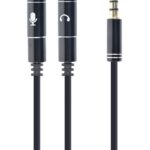 Gembird !Adapter audio microphon 3.5mm mini Jack/4PIN/0. câble audio 0,2 m 2 x 3.5mm 3,5mm Noir