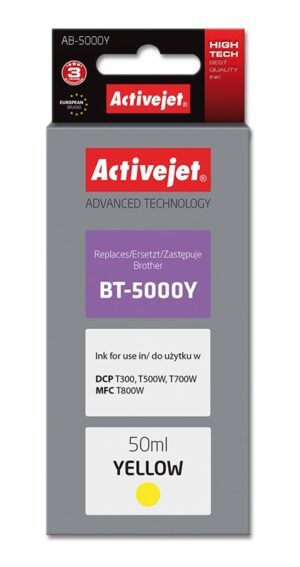 Activejet Encre AB-5000Y (remplacement Brother BT-5000Y ; Supreme ; 50 ml ; jaune)