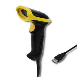 Qoltec 50867 Lecteur laser 1D | 2D | USB | Noir