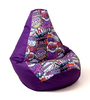 Sac Sako pouffe Impression poire violet-WOW L 105 x 80 cm