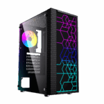 Gembird Fornax 2500 ARGB Gaming ATX boîtier d'ordinateur, Midi Tower, rétroéclairage, Noir