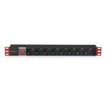 Techly I-CASE STRIP-81UD unité de distribution d'énergie 8 sortie(s) CA 1U Noir, Rouge