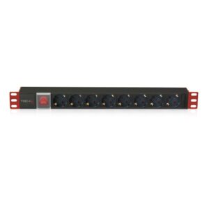 Techly I-CASE STRIP-81UD unité de distribution d'énergie 8 sortie(s) CA 1U Noir, Rouge