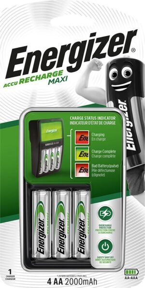 Chargeur de piles Energizer Maxi ACCU HR6 POW + 2 piles AA 2000 mAh
