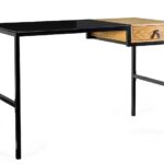 Bureau avec tiroir Unique LESTE 120 x 60 cm noir/chêne