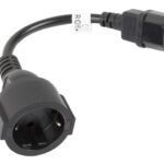 Lanberg CA-C14E-10CC-0018-BK câble électrique Noir  Coupleur C14