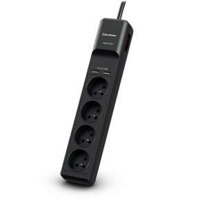 CyberPower Tracer III P0420SUD0-FR protection surtension Noir 4 sortie(s) CA 200 - 250 V 1,8 m