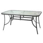 Table de jardin avec plateau en verre NEPTUN 150x90x70