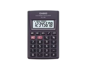 CASIO HL-4A-B Calculatrice de poche à 8 chiffres 56x87mm noir