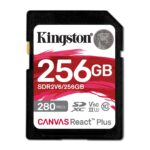 Kingston Technology 256GB Canvas React Plus SDXC UHS-II 280R/150W U3 V60 for Full HD/4K