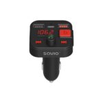 Transmetteur FM SAVIO, Bluetooth 5.3, chargeur QC 3.0, affichage LED, Bass Boost, TR-15, noir