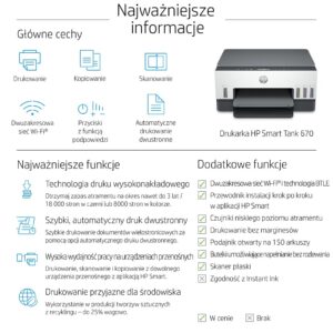 HP Smart Tank 670 All-in-One A jet d'encre thermique A4 4800 x 1200 DPI 12 ppm Wifi
