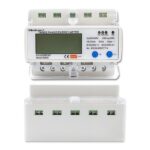 Qoltec 50883 Compteur de consommation d'énergie électronique Triphasé pour rail DIN | Wi-Fi | TUYA | 400V | LCD