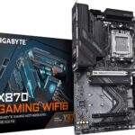 GIGABYTE X870 GAMING WIFI6 Carte Mère - Prend en charge les processeurs AMD Ryzen 9000, 8+2+2 phases VRM, jusqu'à 8000MHz DDR5 (OC), 1xPCIe 5.0 + 2xPCIe 4.0, Wi-Fi 6, LAN 2,5GbE, USB 4