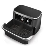 Ninja AF500EU friteuse Double 10,4 L Autonome 2470 W Friteuse d’air chaud Noir, Acier inoxydable