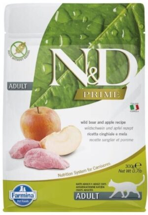 FARMINA N&D Prime Cat Boar and Apple Adult - aliments secs pour chatons  - 300 g