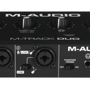 M-AUDIO M-Track Duo USB Interface audio Préamplificateur Crystal 16 bit 48 kHz Noir