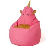 Licorne rose XL 130 x 90 cm Sako sac pouf