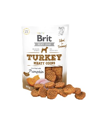 Brit Jerky Turkey Meaty Coins - Dinde - Friandise pour chiots - 80 g