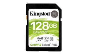 Kingston Technology Carte SDXC Canvas Select Plus 100R C10 UHS-I U3 V30 de 128 Go