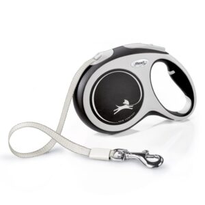 Flexi New COMFORT 8 m Noir, Gris Chien Laisse avec enrouleur