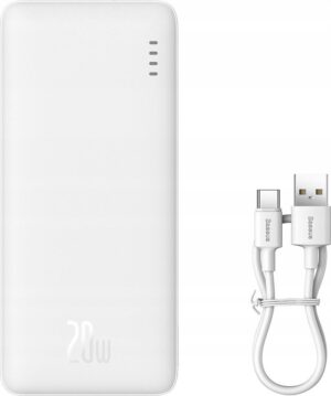 Baseus Airpow Banque d'énergie au lithium polymère 10000 mAh 20 W Blanc