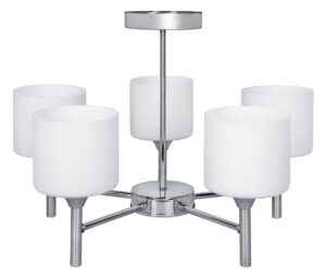 Luminaire classique à suspension Activejet MIRA Chrome 5xE27 pour le salon