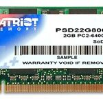 Patriot Memory DDR2 2GB CL5 PC2-6400 (800MHz) SODIMM module de mémoire 2 Go