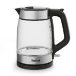 Tefal Glass Kettle KI605830 bouilloire 1,7 L 2200 W Noir, Argent, Transparent