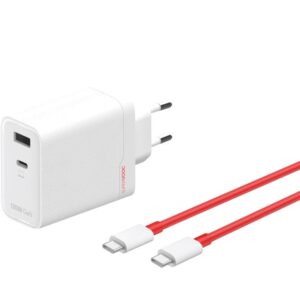 OnePlus SUPERVOOC Chargeur à port USB-A et USB-C + câble USB-C 120 W Blanc