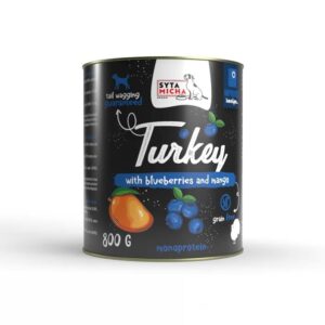 SYTA MICHA Dinde avec baies et mangue - nourriture humide pour chiens - 800g